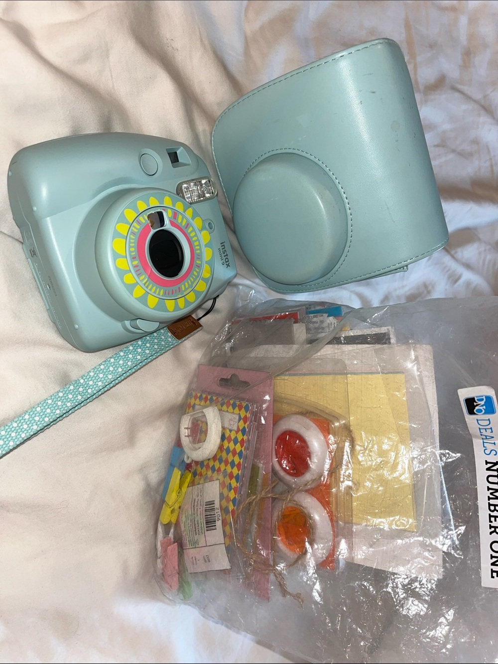 Fujifilm Instax Mini 9 Instant Camera in Mint Blue with Case